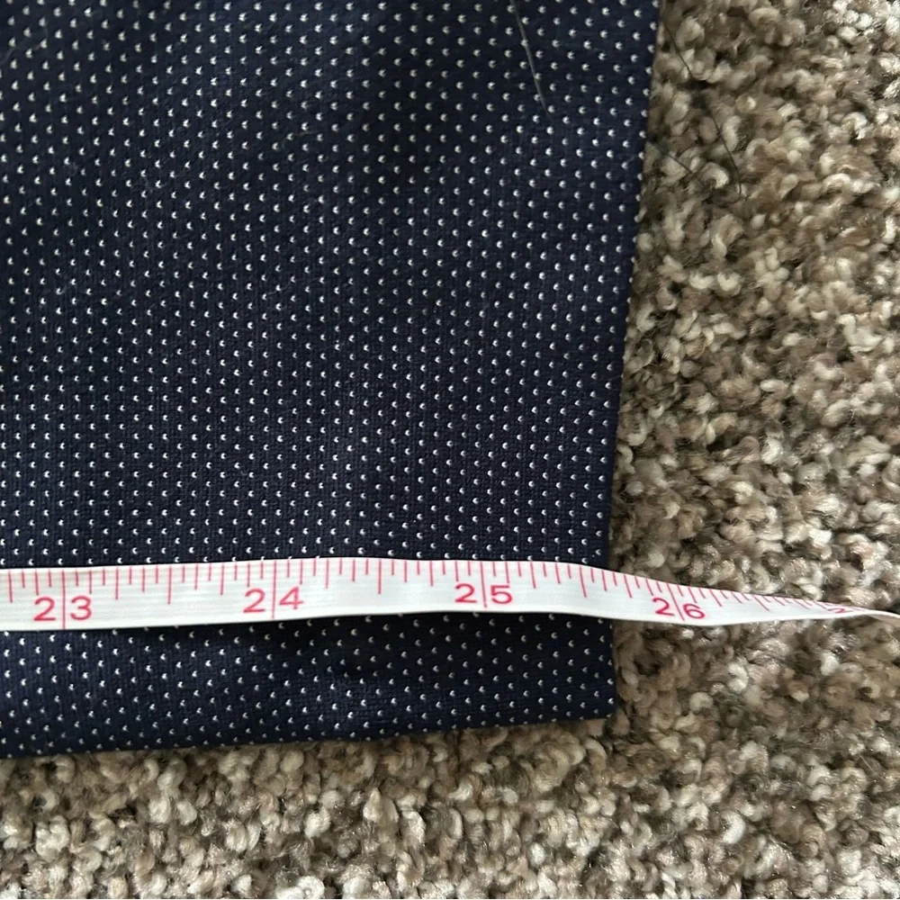 Liverpool women’s 16 navy dot pull on tapered ankle cropped pants stretch casual